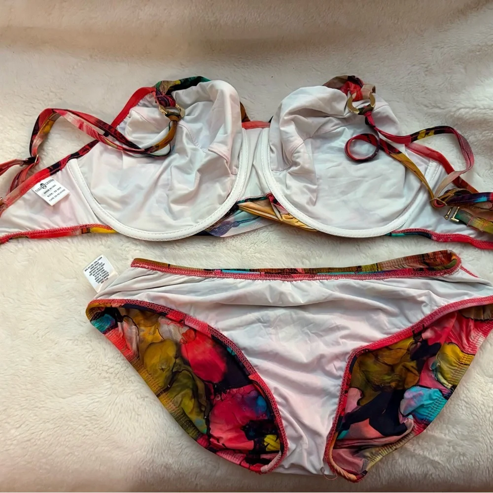 Tara Grinna Vibrant Multicolor Floral Bikini Set - Picture 3 of 5